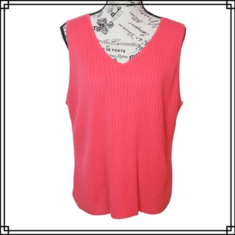 Vintage White Stag Ribbed Oversized Coral Sweater Vest